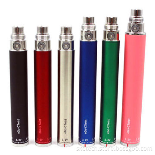 EGO-C twist battery, adjustable voltage battery from bottom, 650/900/1100mAh capacity, hot selling